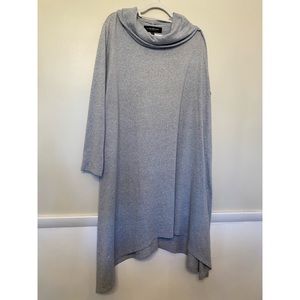 Lane Bryant sharkbite hem knit cowl neck dress